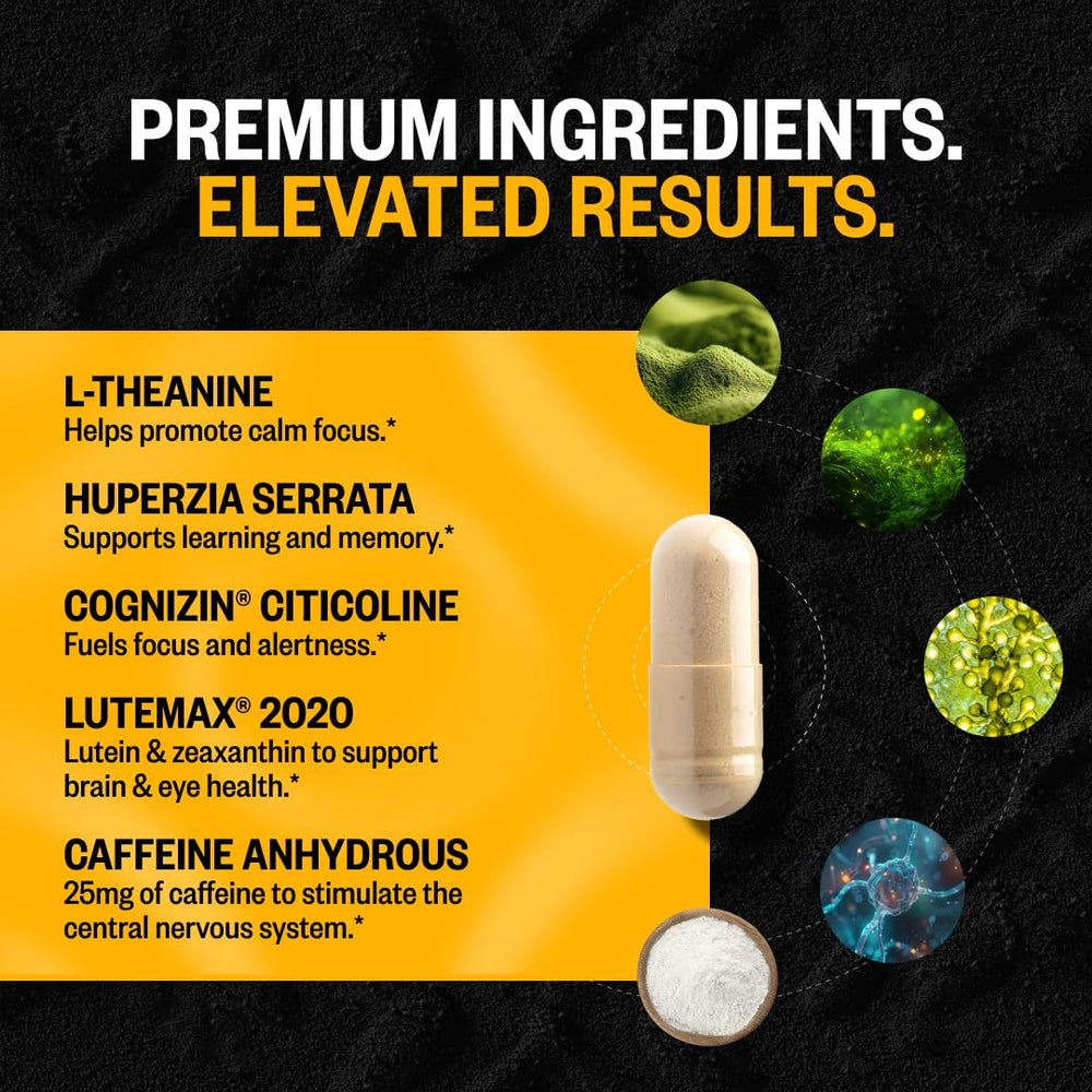 ONNIT Alpha Brain Black Label non-GMO seal signaling product integrity.