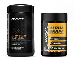 ONNIT Premium Alpha Brain Bundle – Alpha Brain 90ct + Black Label 80ct – Nootropic brain supplements for focus, memory and cognitive performance