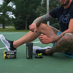 Close-up of ONNIT Alpha Brain Instant Pineapple Punch individual packets