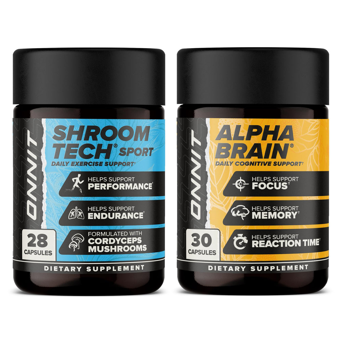 ONNIT Alpha Brain 30-count and Shroom Tech Sport 28-count bundle