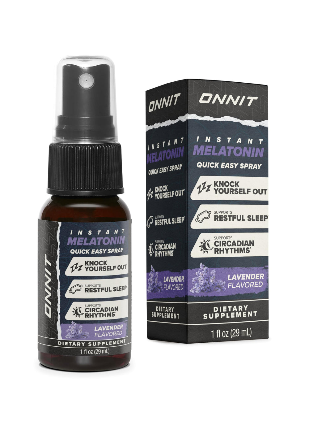 ONNIT melatonin spray 1oz bottle with lavender flavor