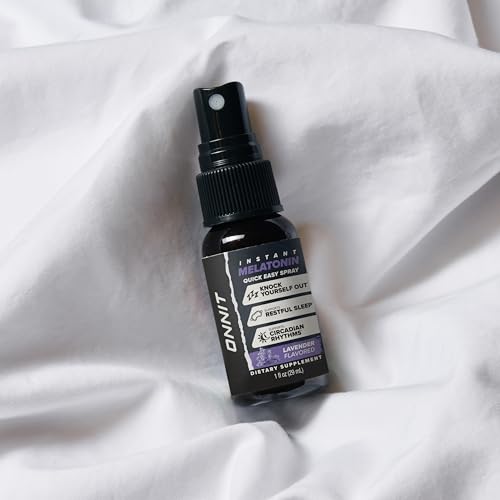 Application action of melatonin spray being used