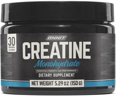 Front view of ONNIT Creatine Monohydrate Powder tub - 5.29 oz, 30 servings