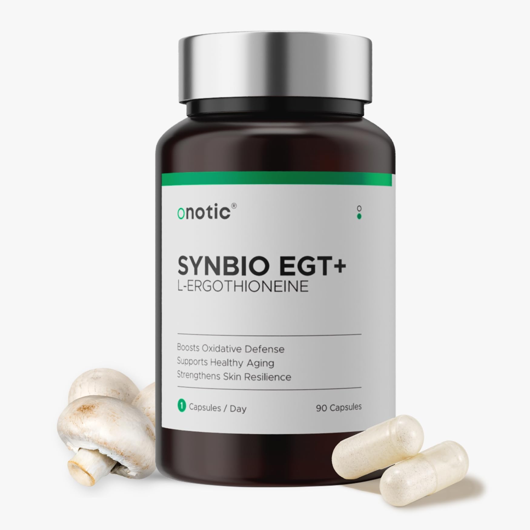 Front view of ONOTIC Ergothioneine 30mg capsule