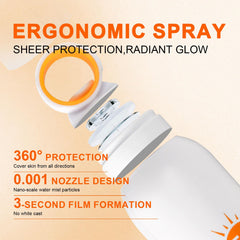 ONSART SPF 50 spray shown for quick face and body protection