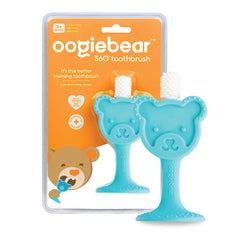 oogiebear infant-to-toddler teether toothbrush with 360° soft silicone bristles