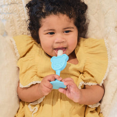 Teddy bear head design safeguarding gums and throats during brushing