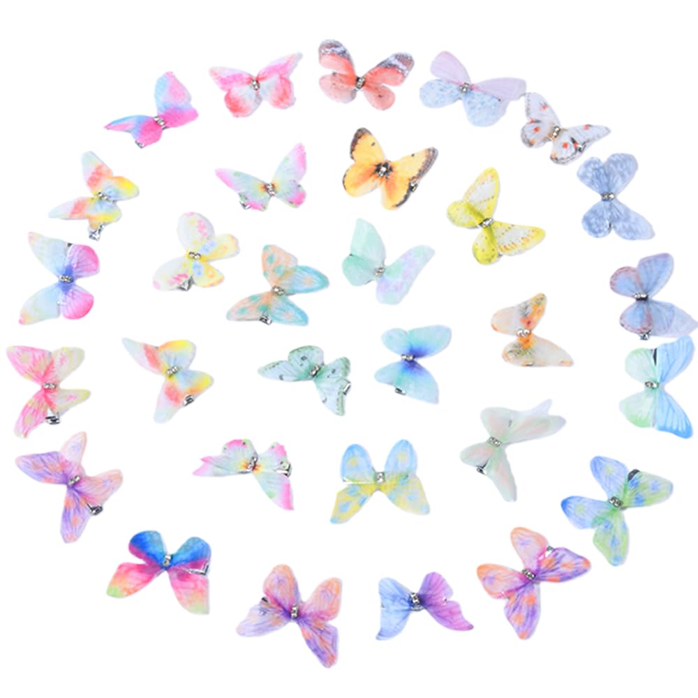 OOPPOO butterfly clips pack in colorful designs adds shimmer to everyday hairstyles