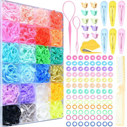 OOPPOO hair ties box display with 36 colors for easy color matching