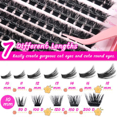 OOPPOO Manga Lash Clusters durable fiber maintains a natural feel