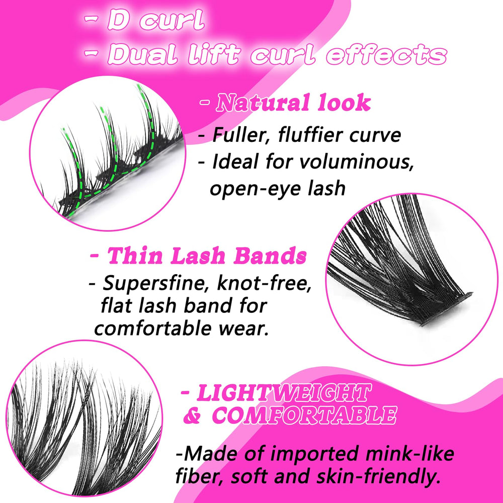 OOPPOO Manga Lash Clusters soft band for comfortable all-day wear.