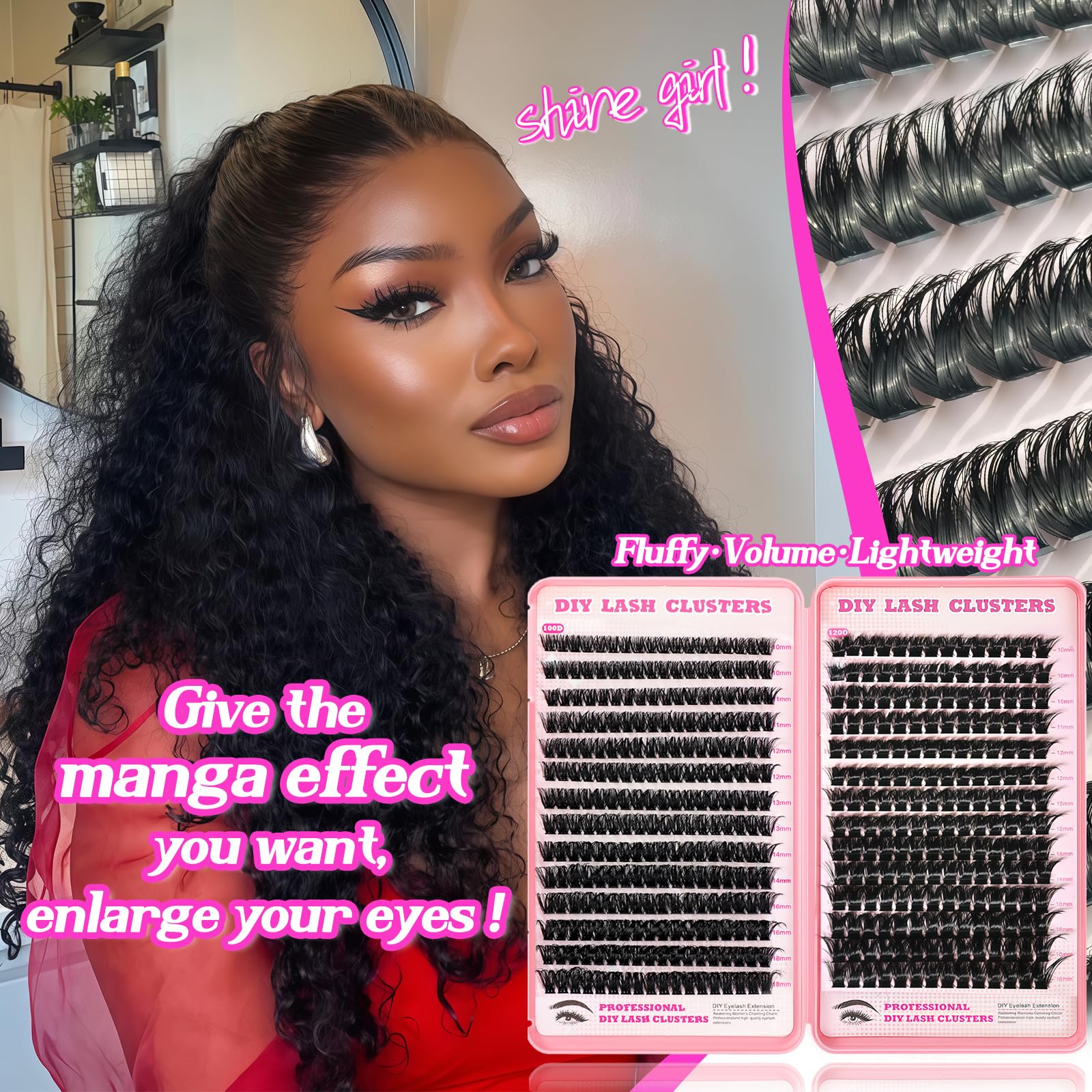 OOPPOO Manga Lash Clusters premium soft fiber for natural-looking drama