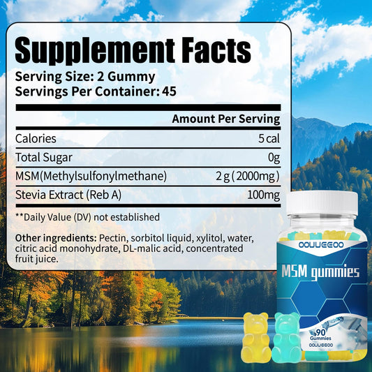 Blueberry pineapple MSM vegan gummies