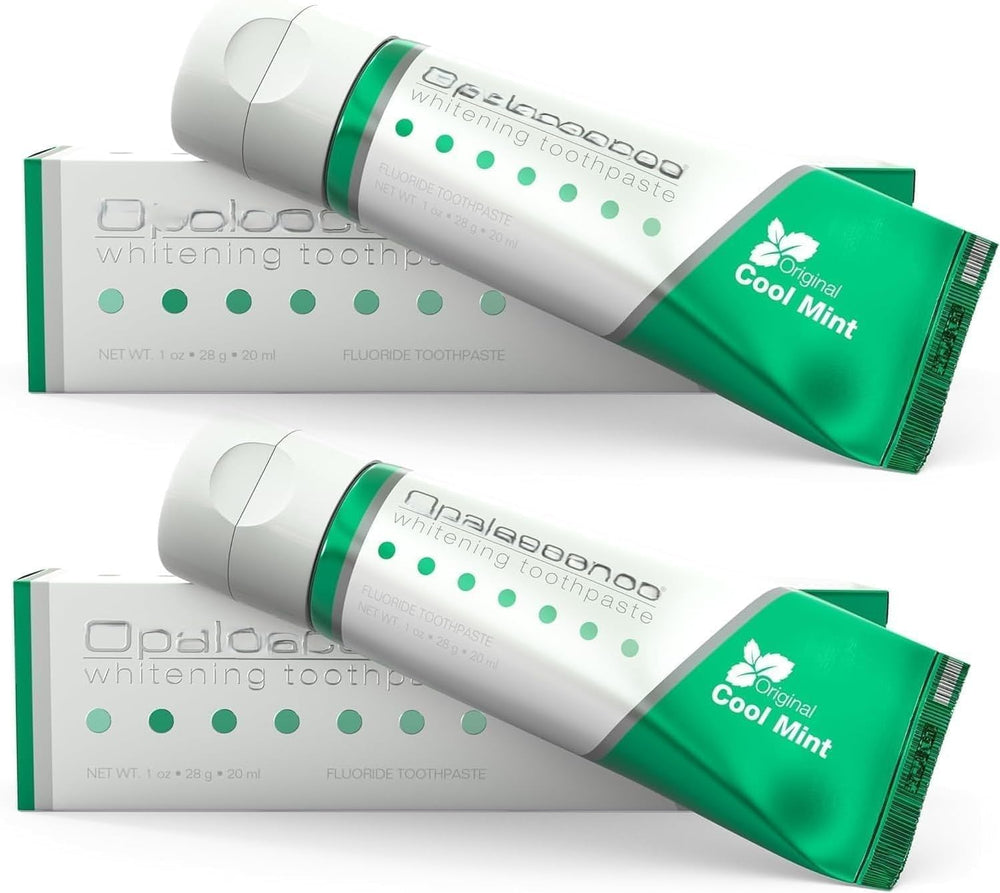 Two Opalescenc toothpaste tubes in a dual-pack display