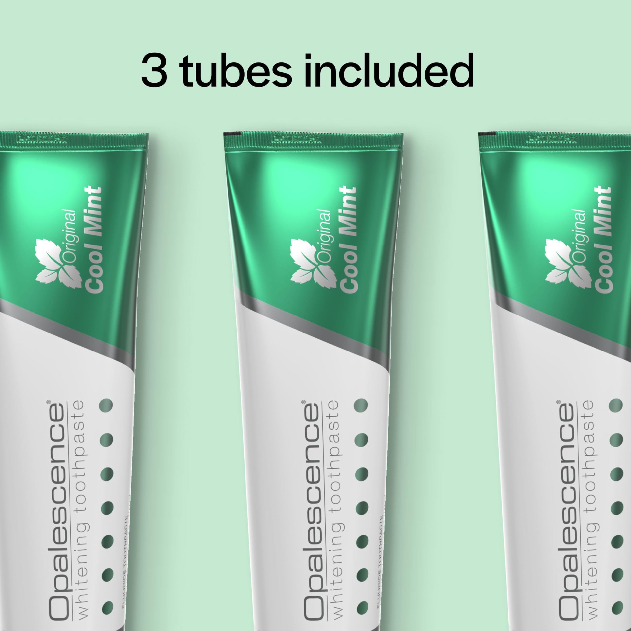 Fluoride protection label on Opalescence toothpaste