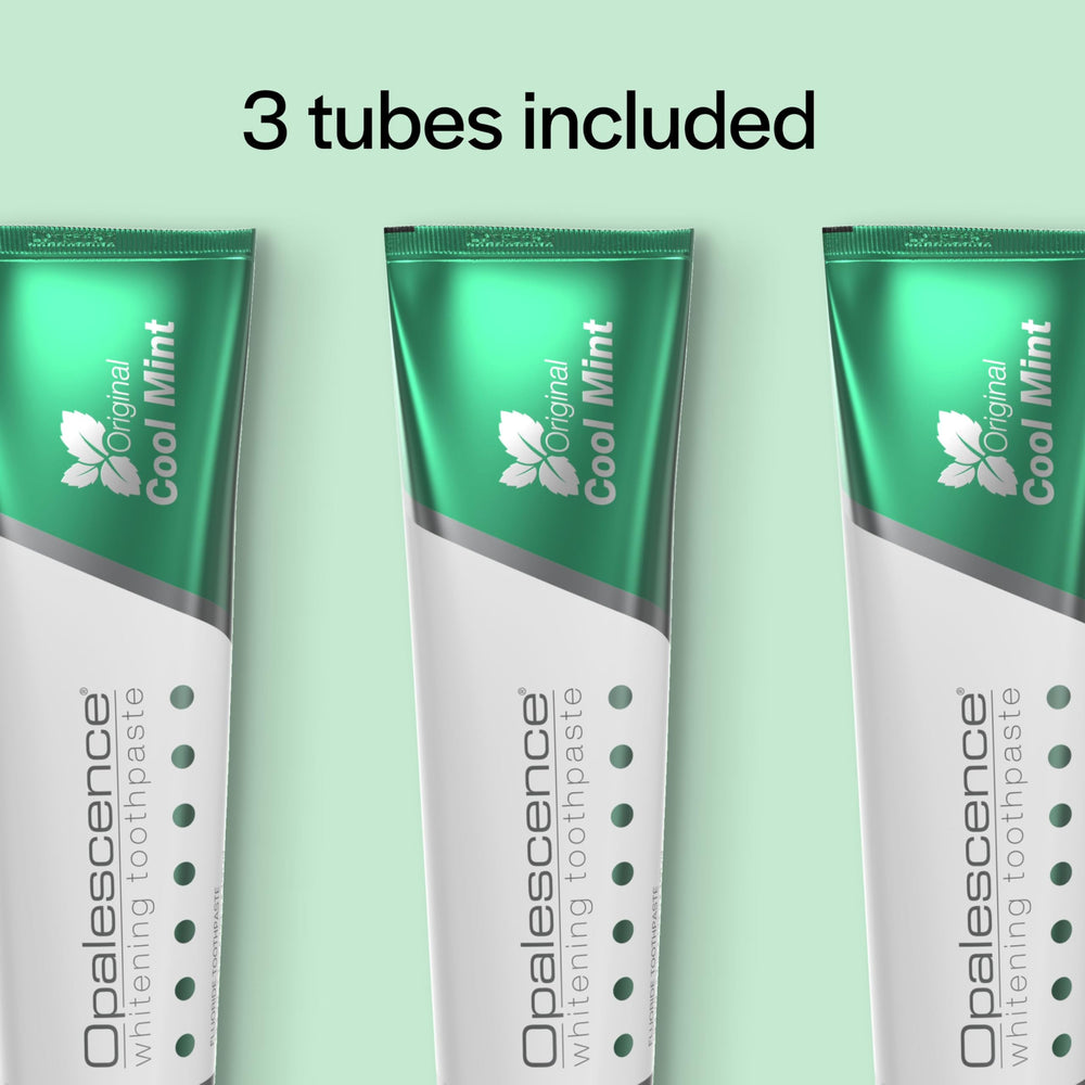 Fluoride protection label on Opalescence toothpaste