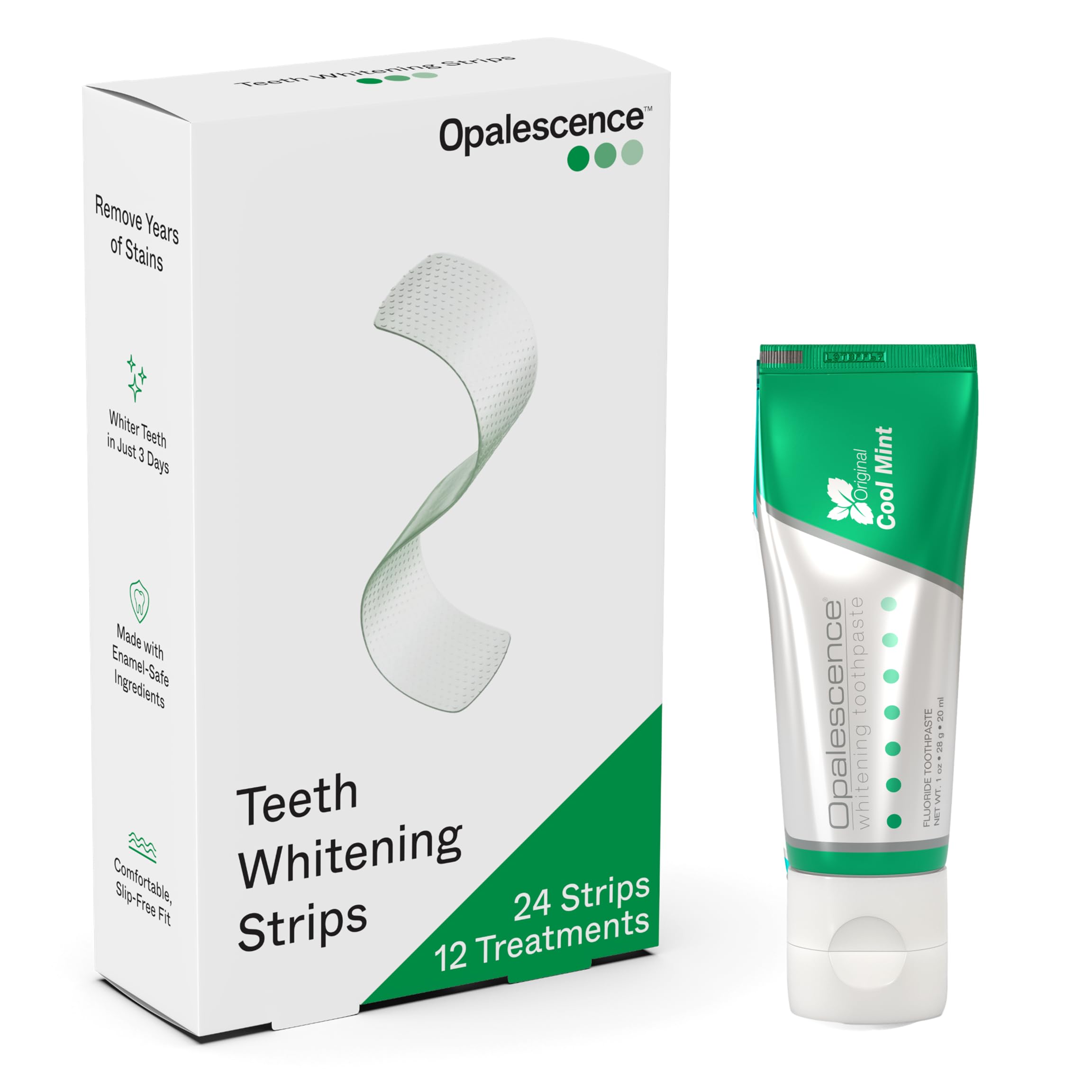 Opalescence Go whitening strips package showing 12 treatments