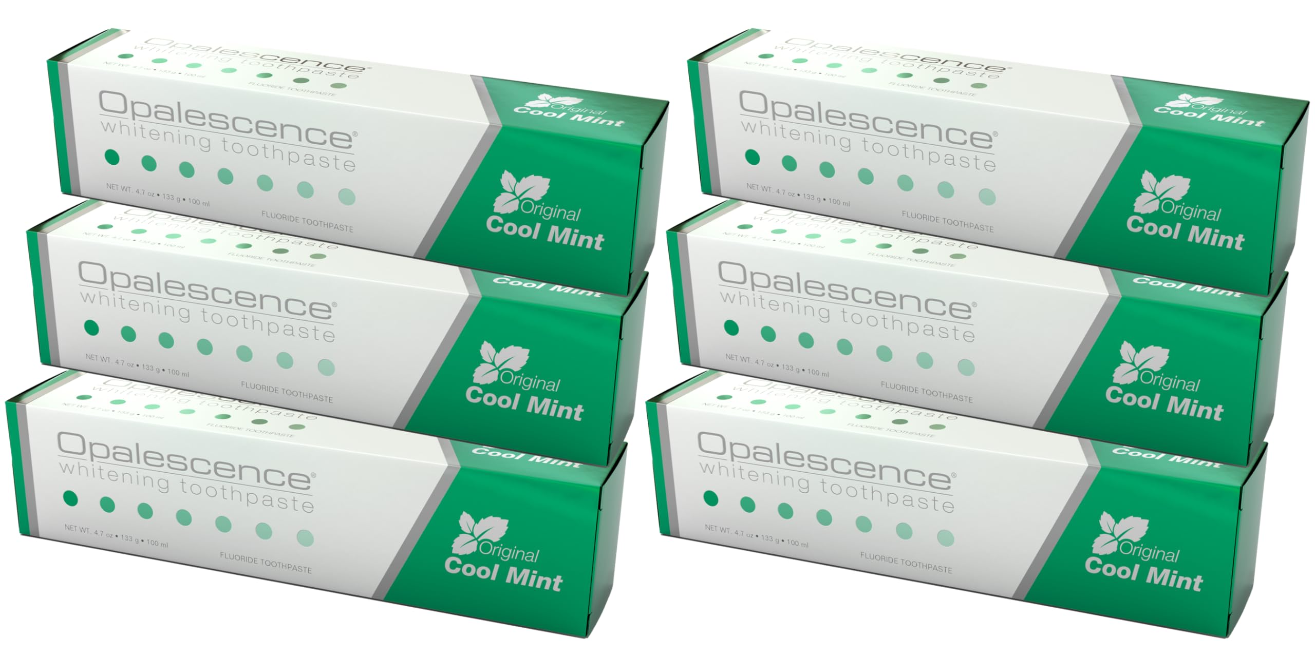 Opalescence toothpaste pack 6 Cool Mint front 4.7 oz