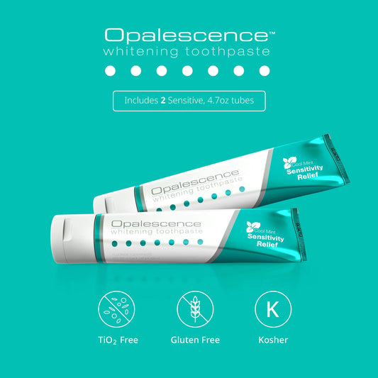 Side view of Opalescence toothpaste for sensitive teeth two-pack