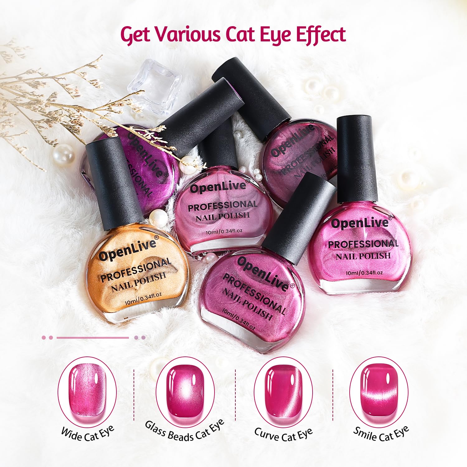 OpenLive 10ml bottle offers long-lasting shine and color.