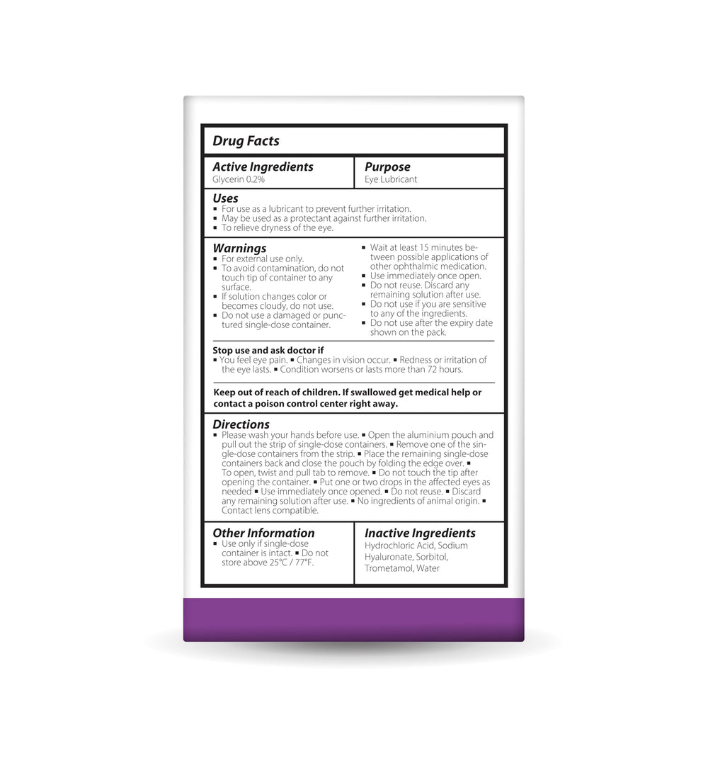 Optase Dry Eye Intense Drops being dispensed for smooth, refreshing lubrication.