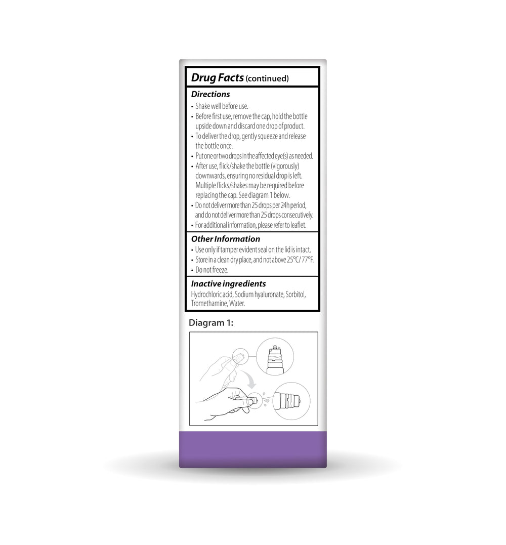Optase Dry Eye Intense Drops multidose bottle highlights large dosing capacity.