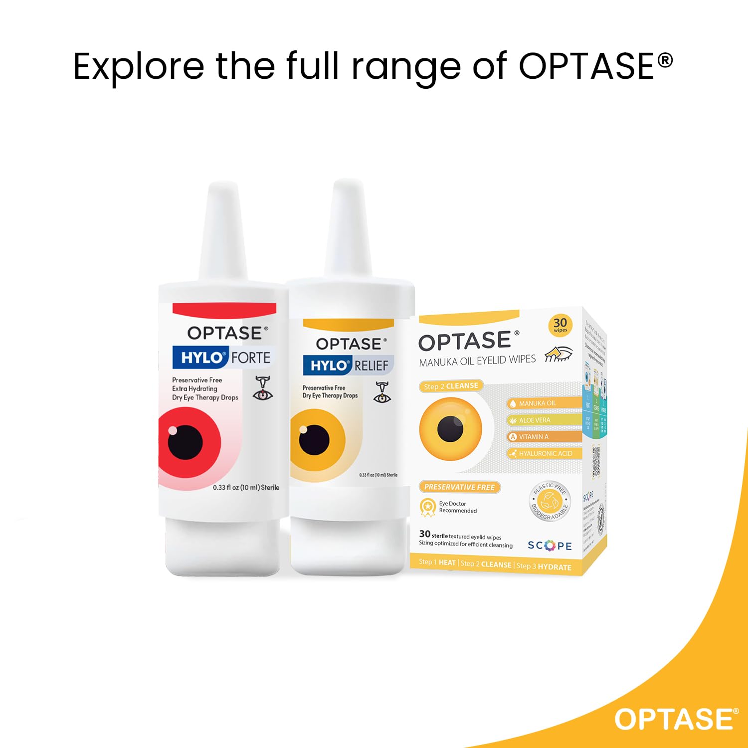 Optase HYLO Relief eye comfort-use supports daily activities with lubrication.