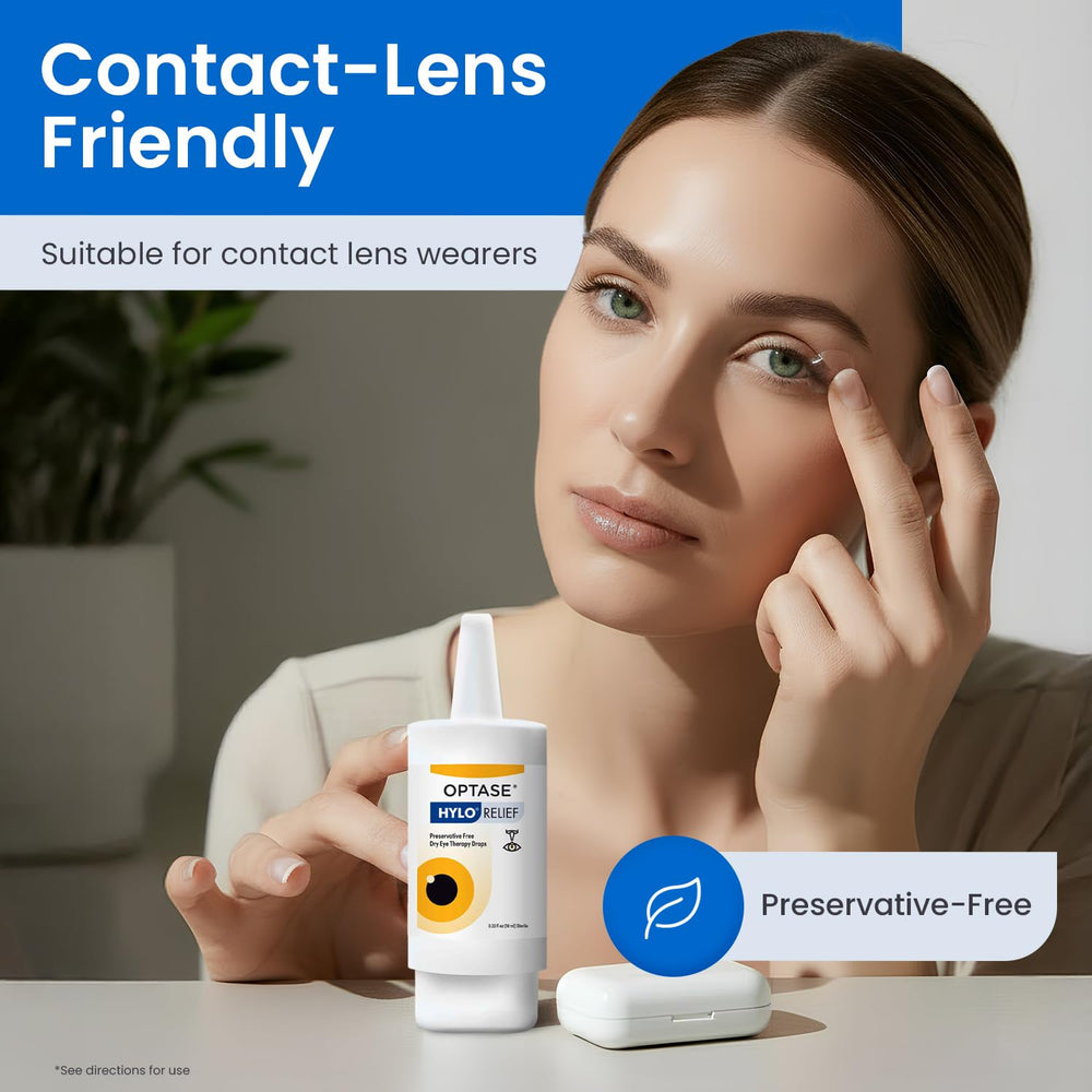 Optase HYLO Relief travel-friendly packaging for quick eye comfort anywhere.
