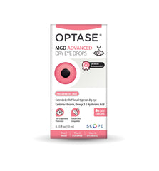 Optase MGD Advanced Dry Eye Drops application being administered with a gentle drop.