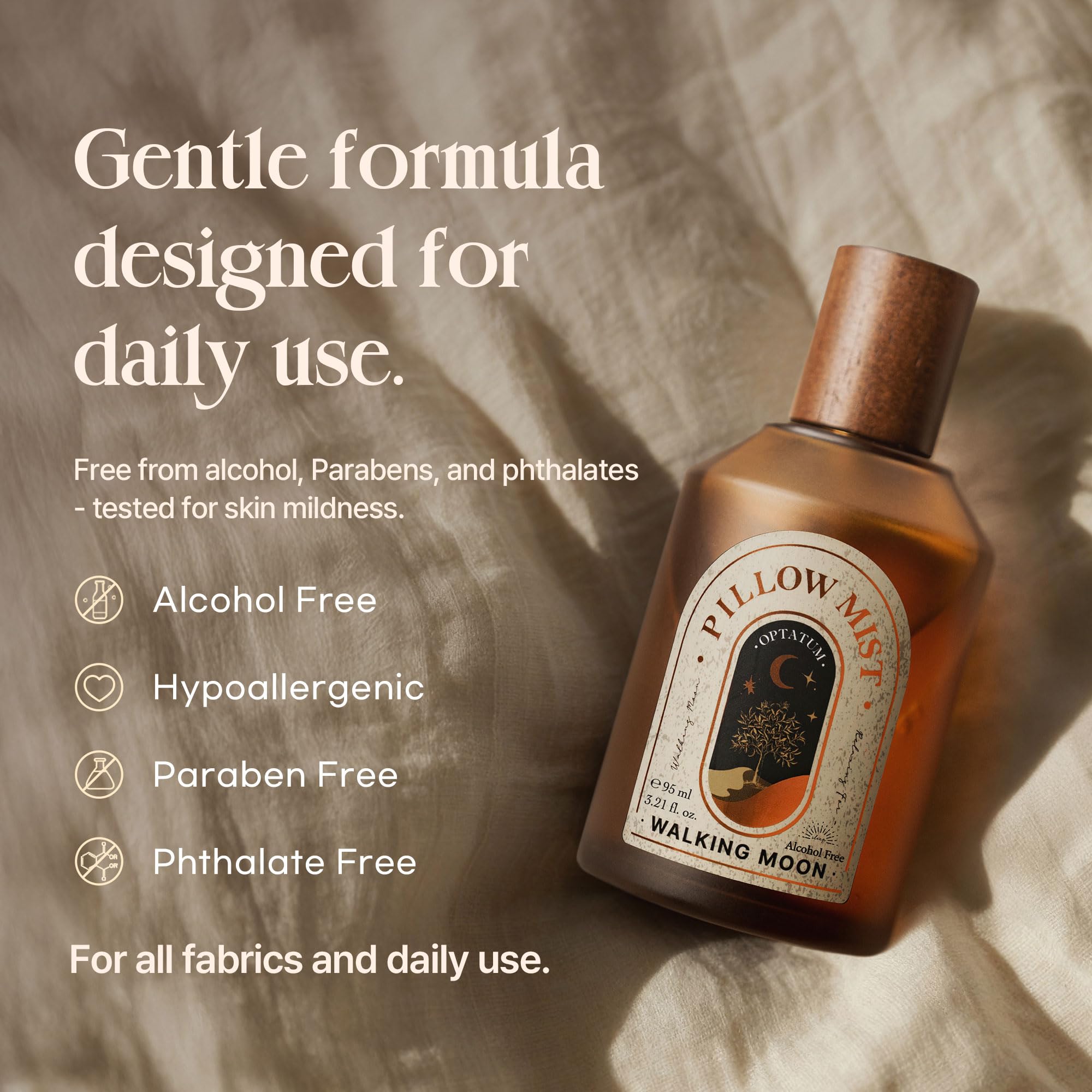 OPTATUM Pillow Mist packaging with night sky design