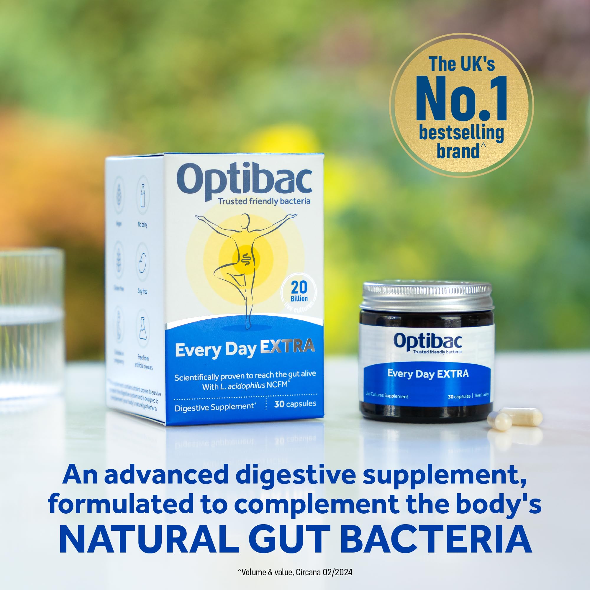 Capsules of OptiBac For Every Day EXTRA vegan probiotic