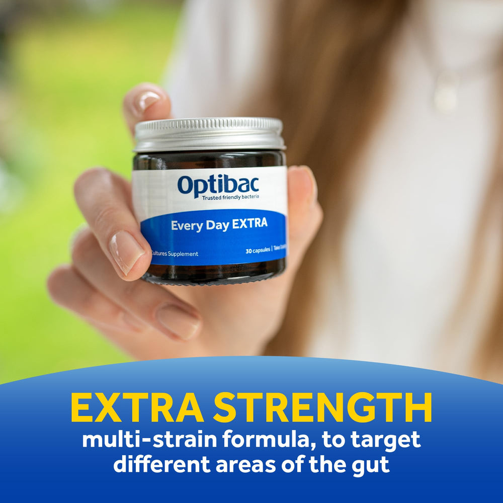 Back of bottle showing supplement facts for OptiBac