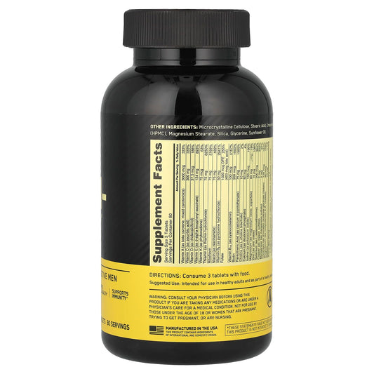 Opti-Men 240 count label showing ingredients overview