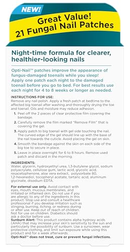 Opti-Nail night-time patch being applied to a toenail for overnight treatment.