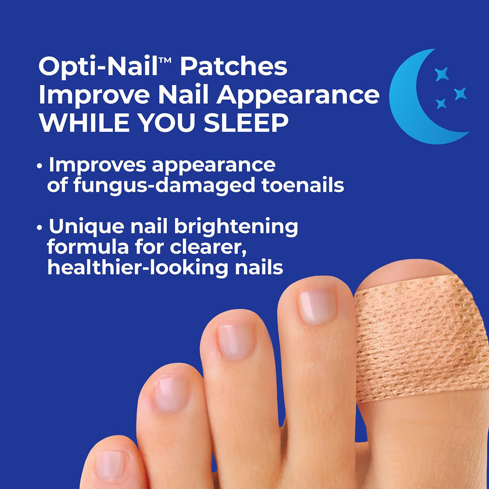 Opti-Nail overnight nail treatment patch ready for bedtime application.