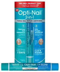 Opti-Nail renew nail appearance bottle demonstrates an easy at-home treatment for clearer nails.