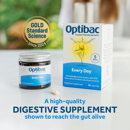 Close-up of OptiBac Probiotics Daily Wellbeing label