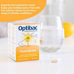 Close-up of Optibac label highlighting five billion live cultures