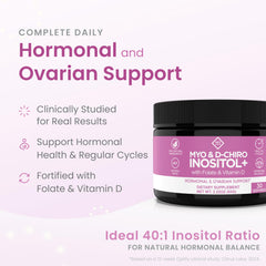 Label shows 2000mg Myo-Inositol and 50mg D-Chiro Inositol per serving