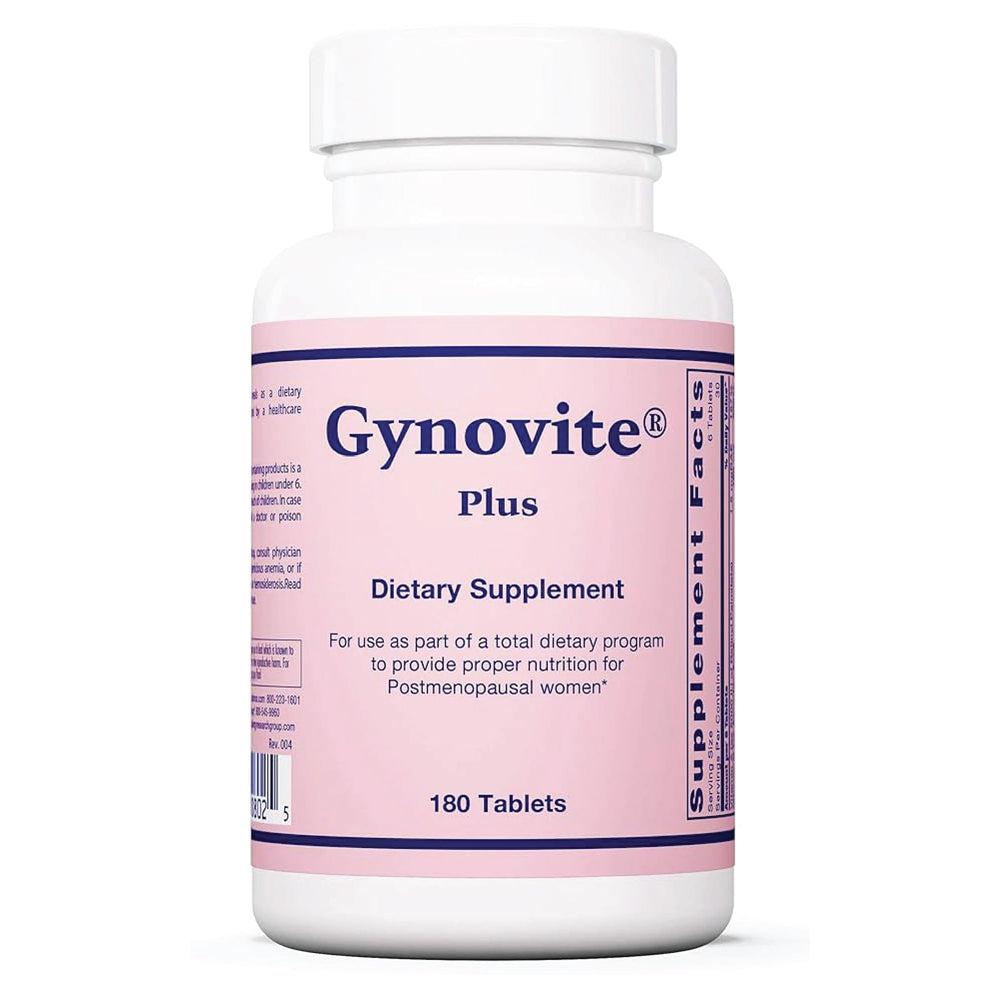 Optimox Gynovite bottle with 180 tablets - front view
