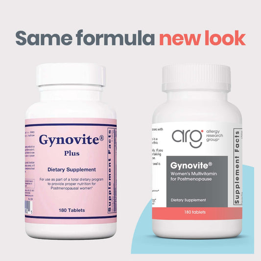 Close-up of Gynovite bottle label