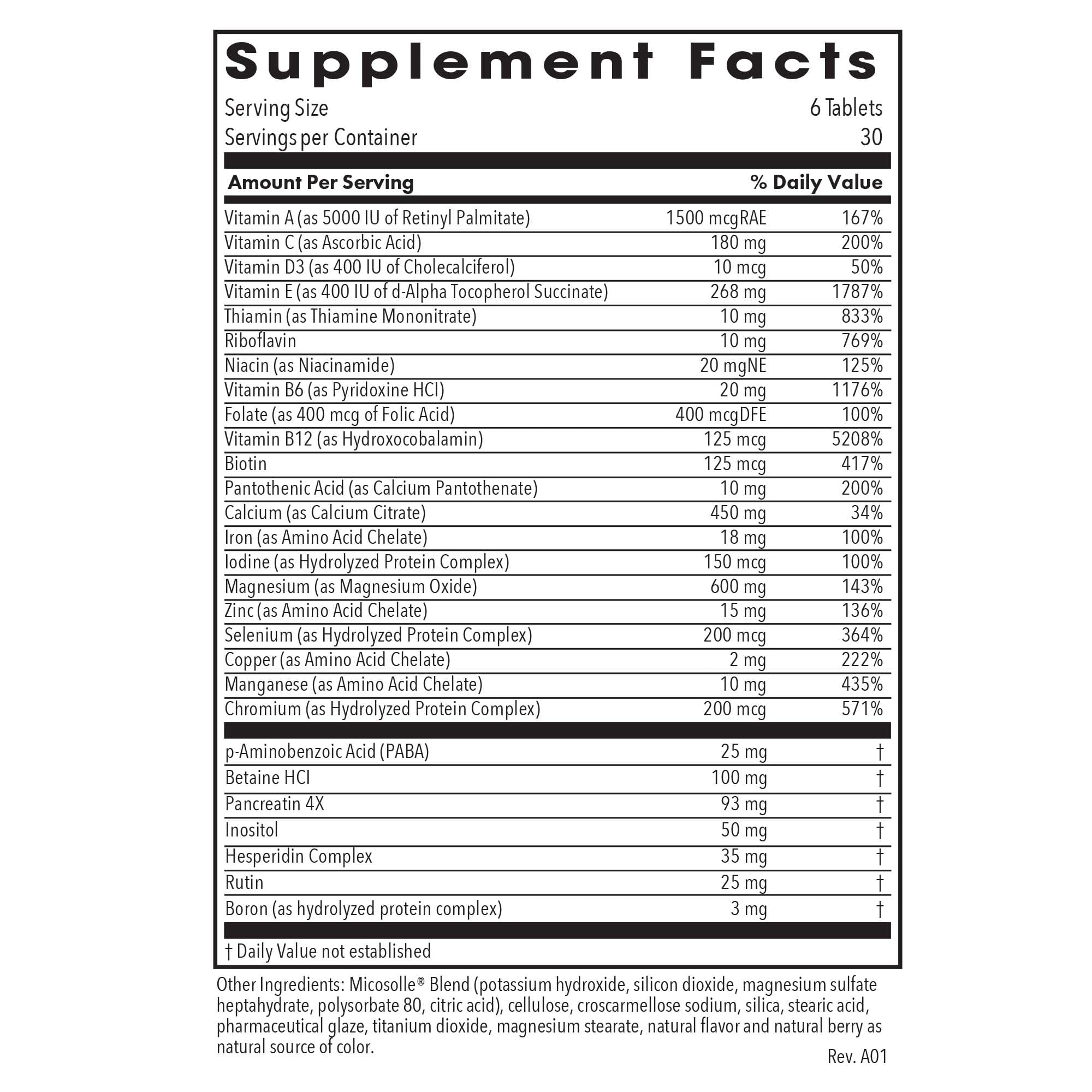 Gynovite Plus ingredients list highlighting vitamins and minerals