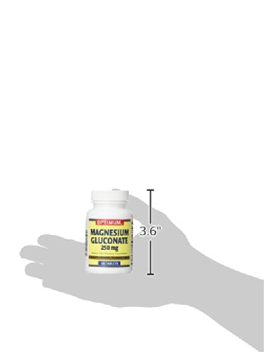 Side view of Optimum Magnesium Gluconate bottle with label