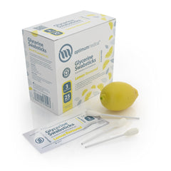Close-up of lemon-flavoured glycerin swabstick with soft tip