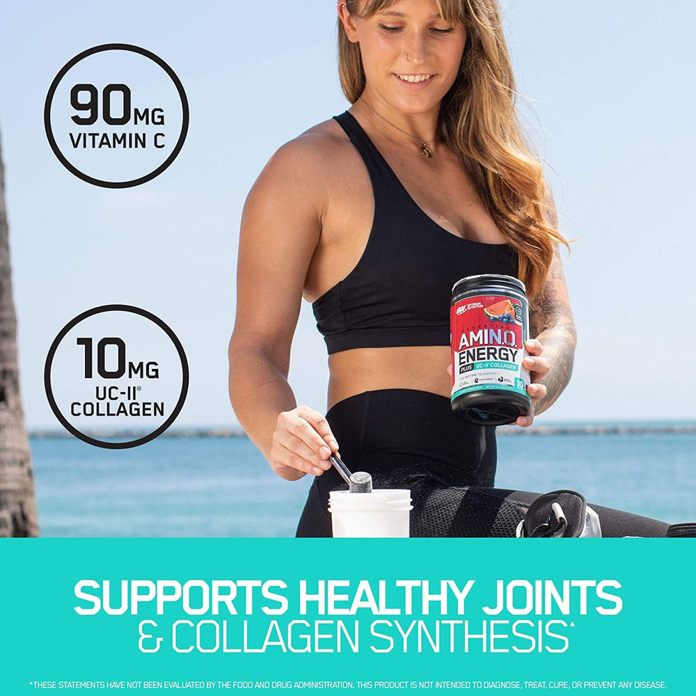 Ingredients listing for Optimum Nutrition Amino Energy + Collagen Powder