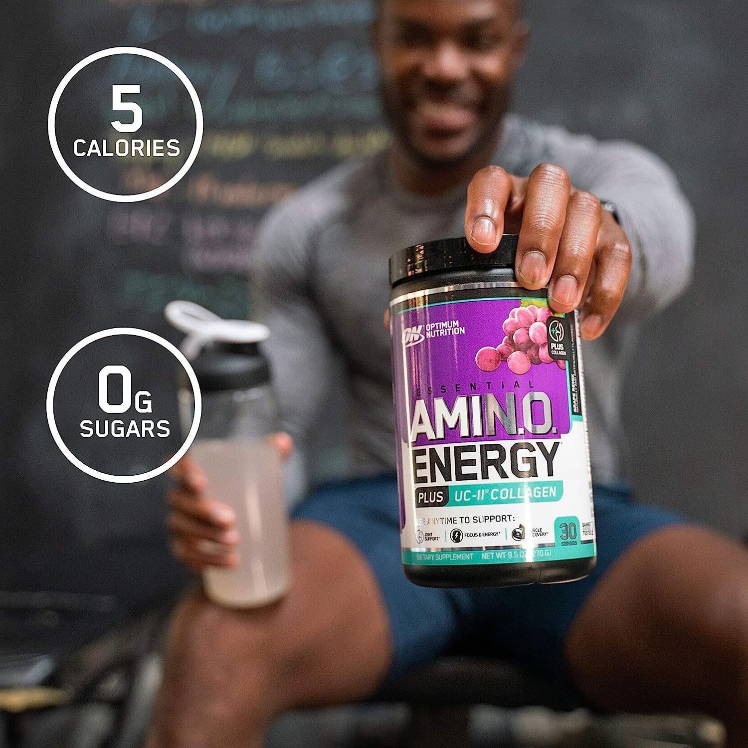 Nutrition facts panel for Optimum Nutrition Amino Energy + Collagen Powder