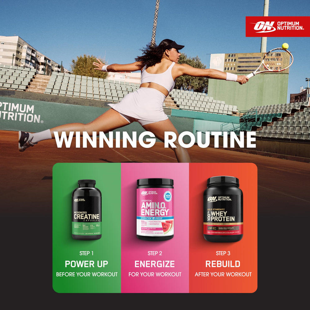 Optimum Nutrition Creatine 2500 capsules athlete-ready packaging for active users.