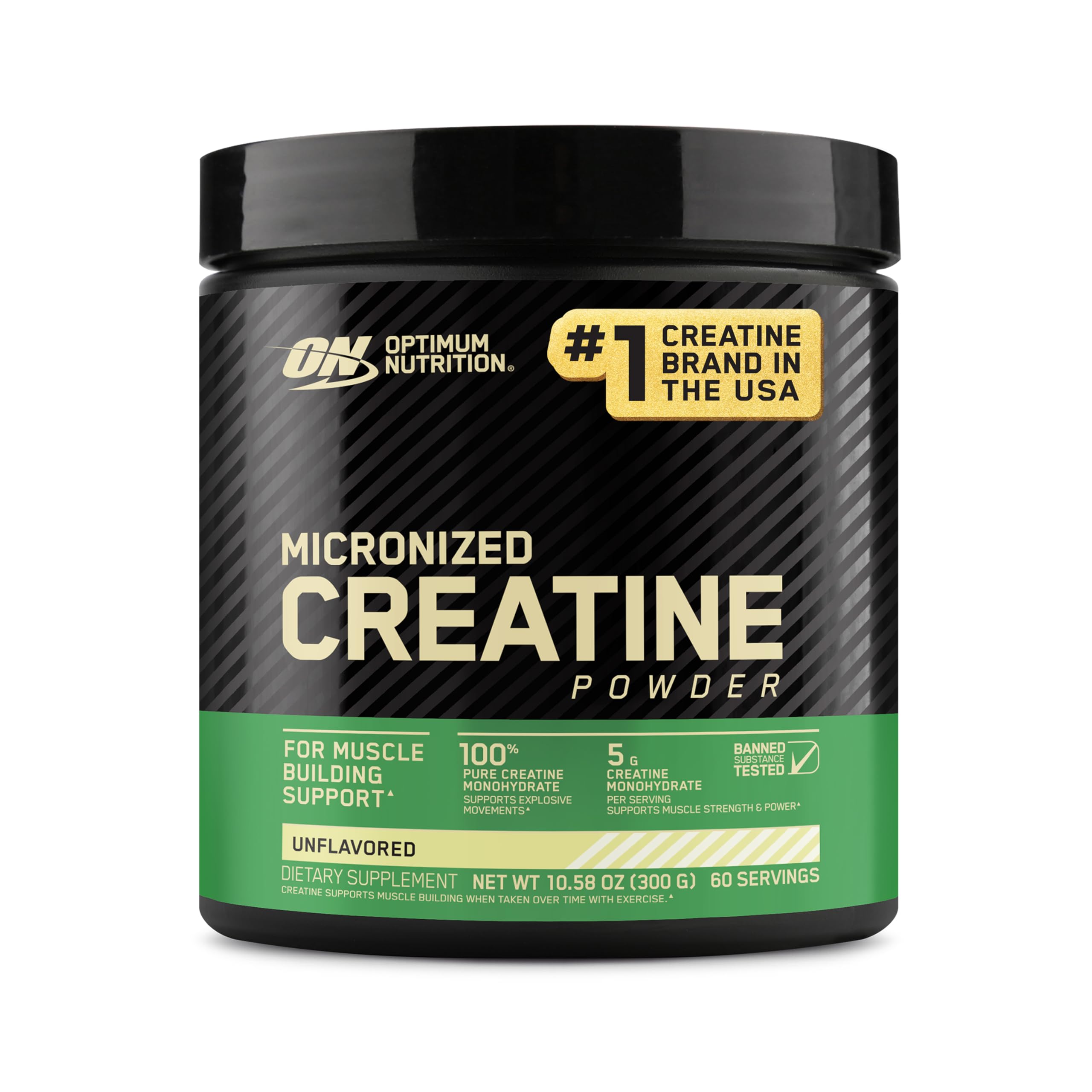 Optimum Nutrition Creatine Monohydrate canister - front label
