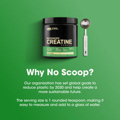 Unflavored Creatine Monohydrate powder measured with teaspoon