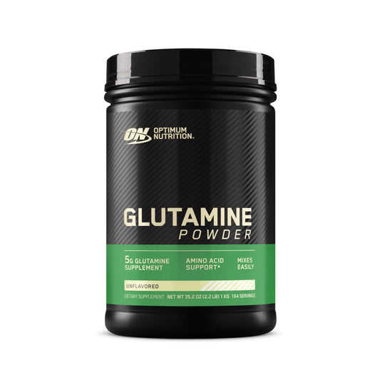 Front view of Optimum Nutrition L-Glutamine 1000g container